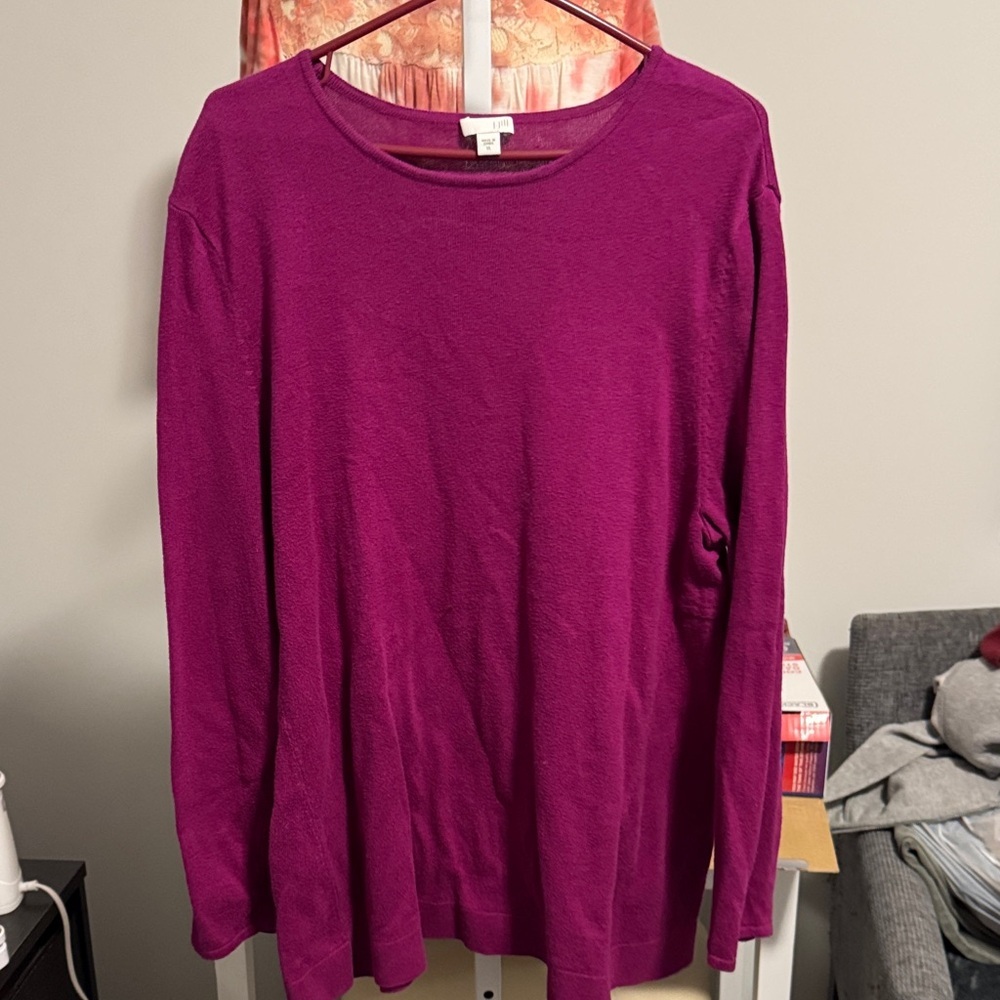 J. Jill Rich Purple Long Sleeve Tee